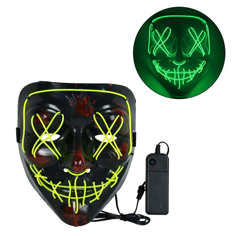 Cosmask Halloween Party Led Mask Masque Masquerade Neon Light Glow In The Dark Mascara Horror Glowing Masks Costume Supplies