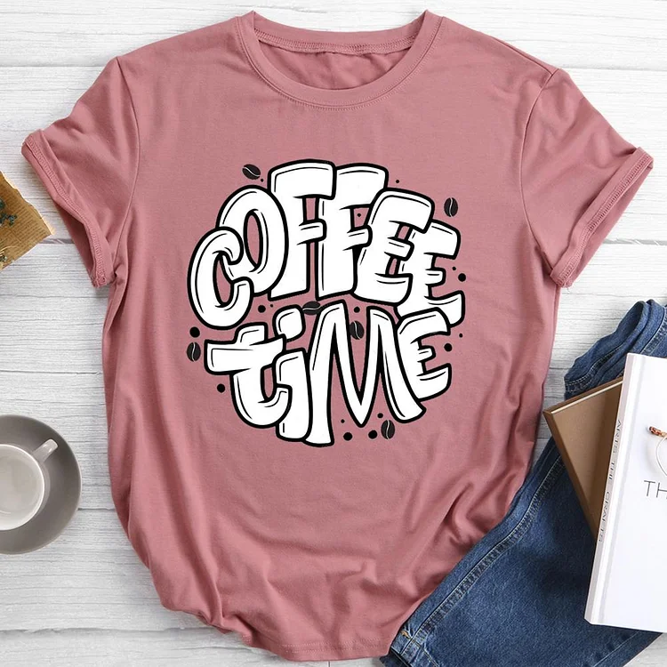 Coffee Time Round Neck T-shirt