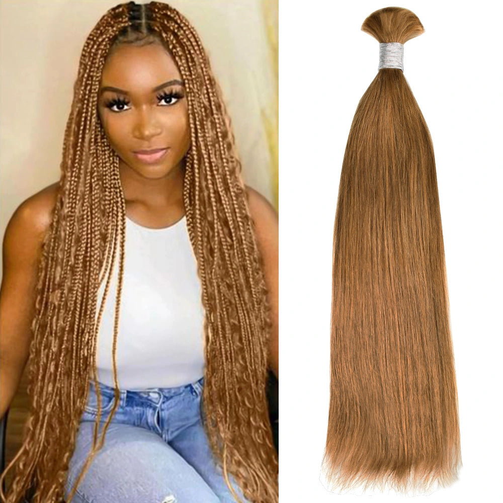 #30 Straight Hair Bulk | Boho Braids | No Weft | 100% Human Hair | BORUIHAIR