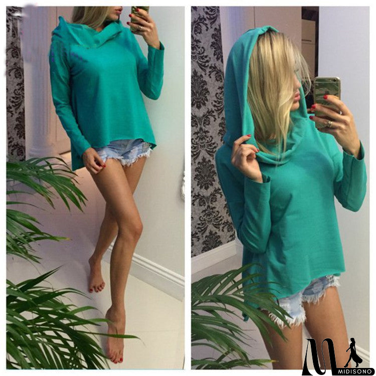 MidiSono - Casual long-sleeved hooded sweater