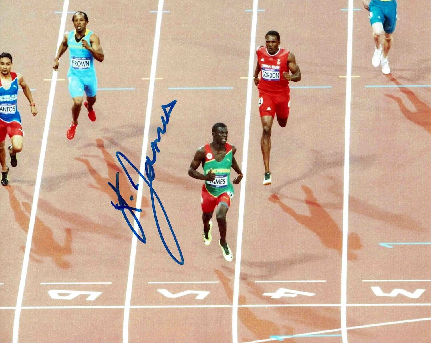 Kirani JAMES Signed Photo Poster painting 2 AFTAL COA Grenada Sprinter Olympic Gold Medal Winner