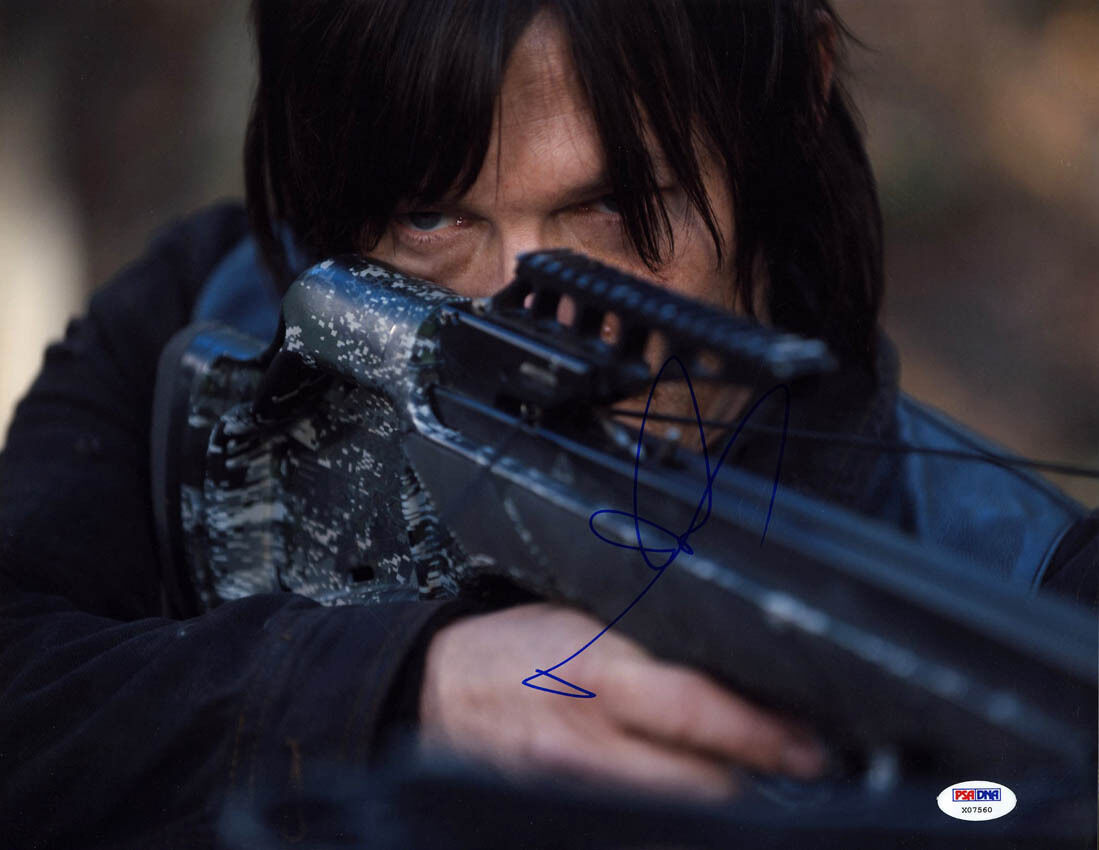 Norman Reedus SIGNED 11x14 Photo Poster painting Daryl The Walking Dead PSA/DNA AUTOGRAPHED