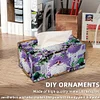 Purple Gnome Diamond Painting Tissue Box Wooden Diamond Art Tissue Storage Box