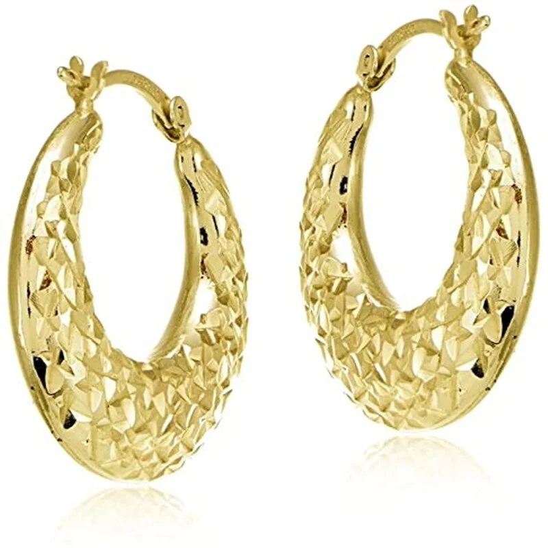 Gold Color Hoop Circle Hoop Earrings Jewelry