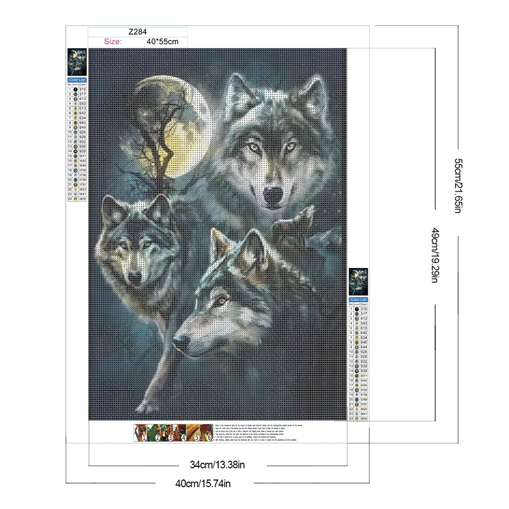Diamond Painting - Full Round Drill - Wolf(Canvas|40*55cm)