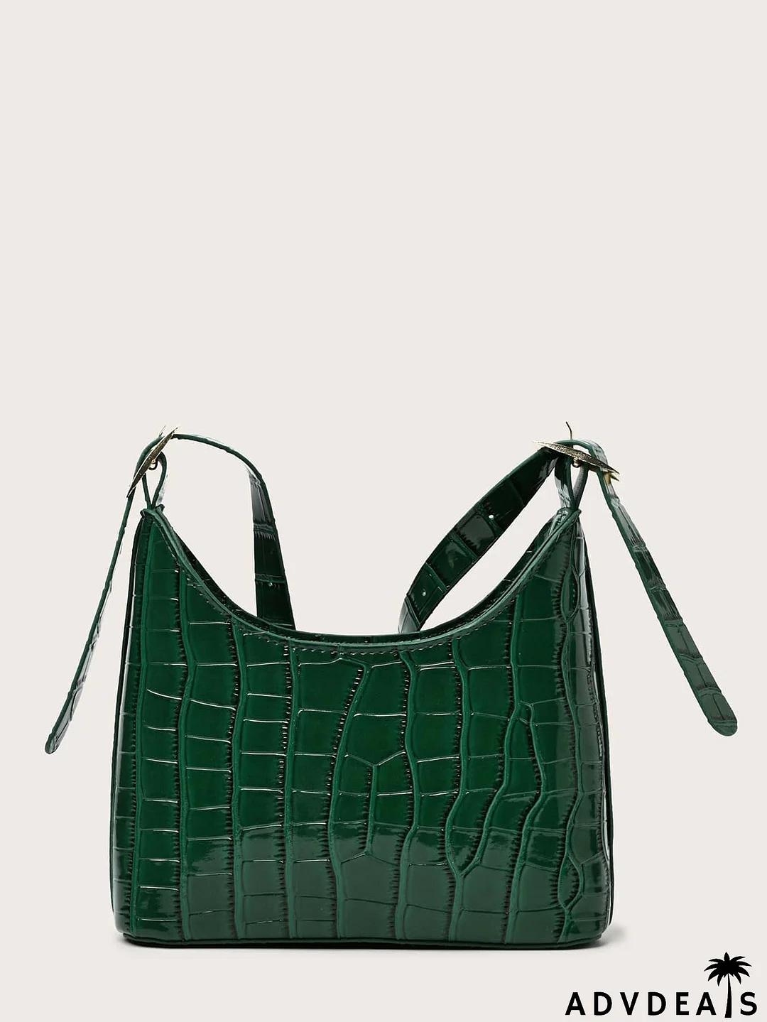 Croc Embossed Shoulder Bag