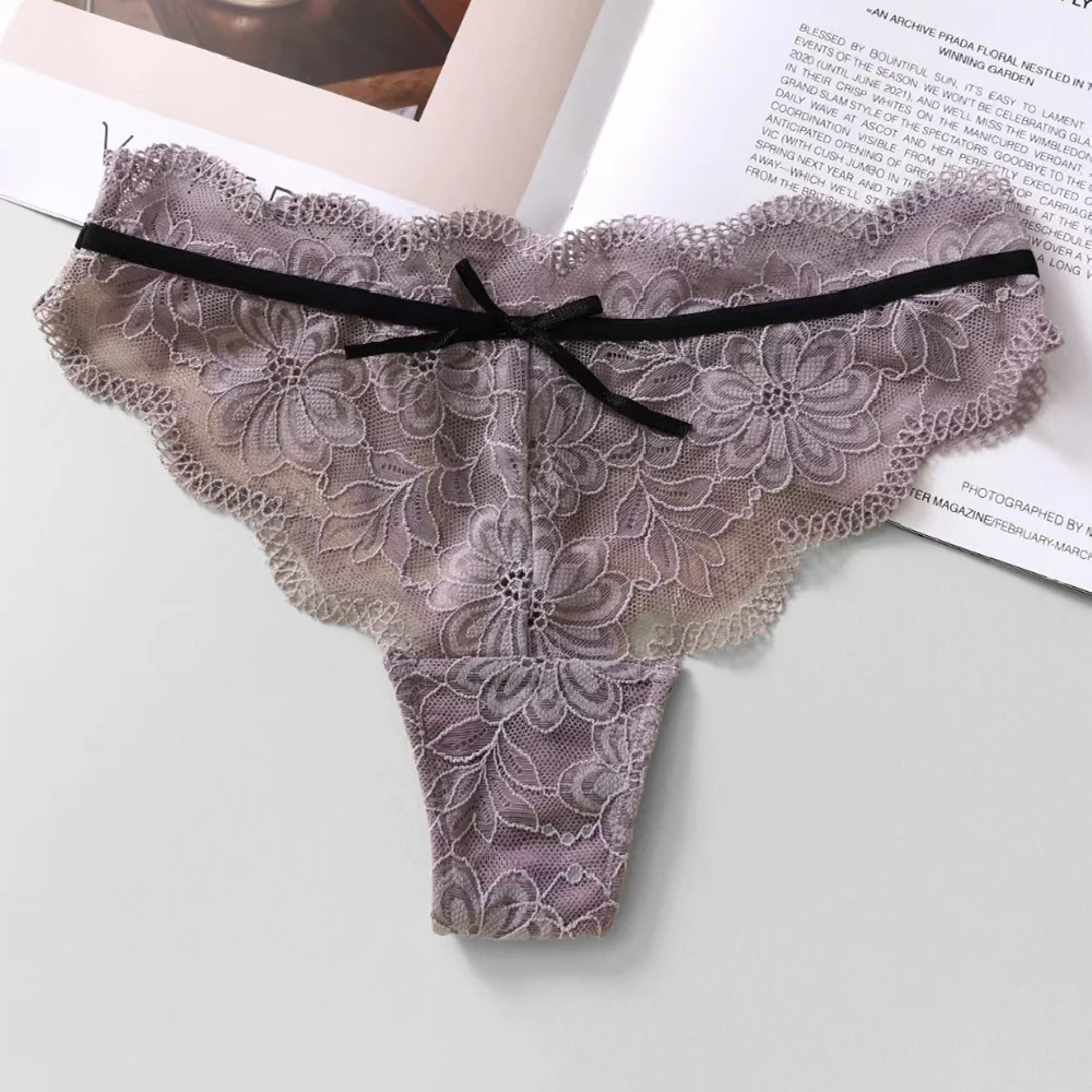 Athvotar Athvotar Three-Dimensional Lace T-Shirt Trousers Legs Around The Waist Delicate Embroidered Cotton Crotch Lady Thong