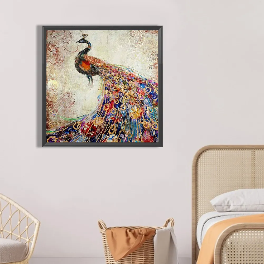 Full Round Diamond Painting 30*30cm - Peacock