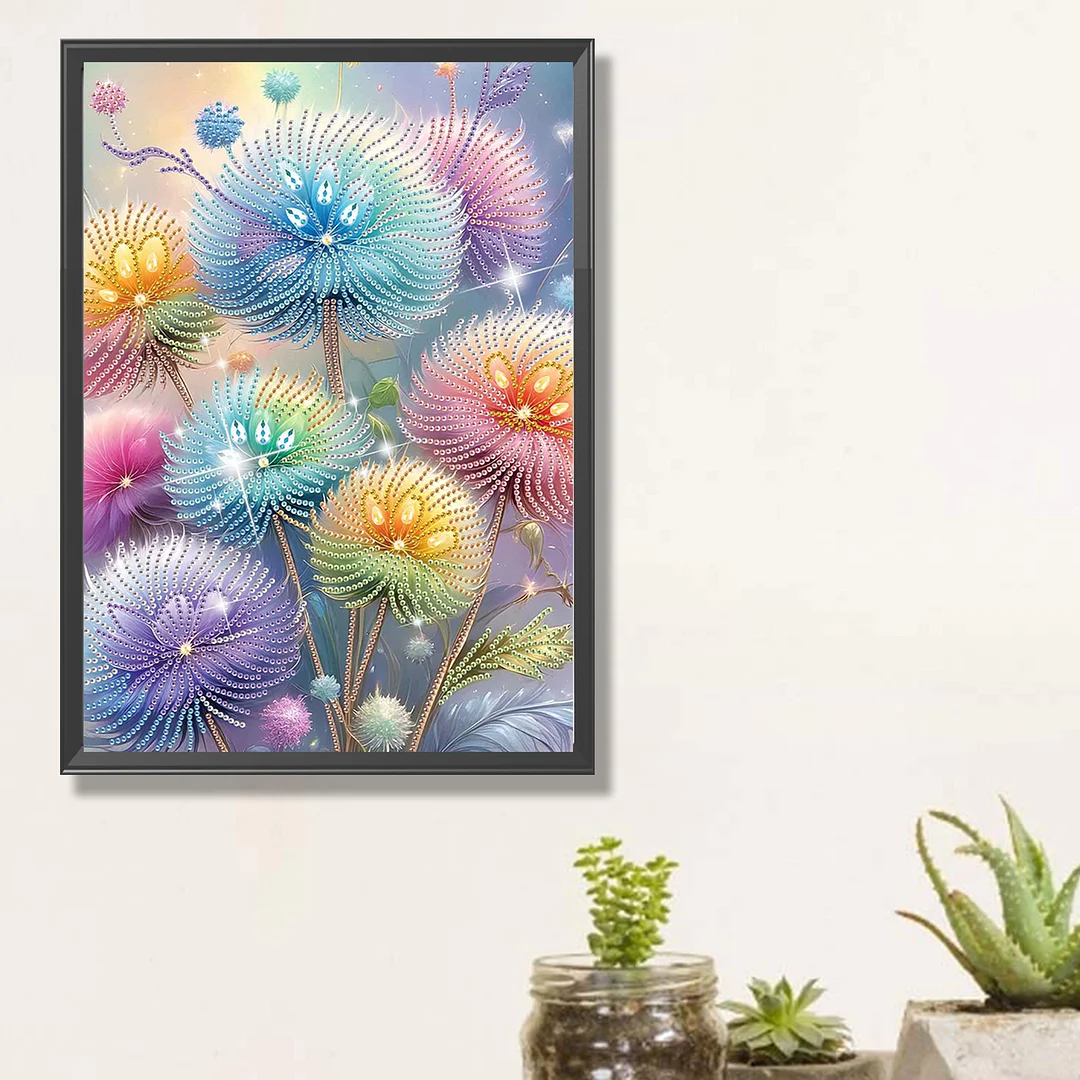 Dreamy Dandelion - Partial Special Shaped Drill Diamond Painting Kits Gift (Canvas|30*40cm)