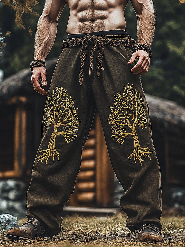 Men's Viking Mythical Vintage Graphics Tree Of Life Sweatpants / Rvogue / Rvogue