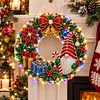 DIY Special Shaped Diamond Painting Wreath, Double-Sided Printing Christmas Wreath Hanging with LED Light Decor Kit 