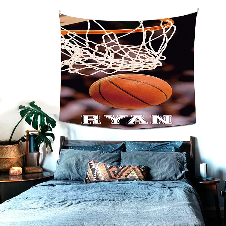Personalized Kid Basketball Nursery Tapestry|T11