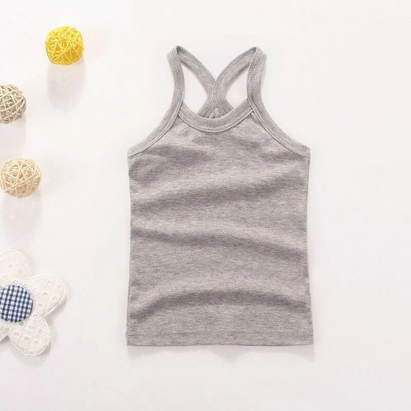 Children Summer Wear Kid Boy Girl 100% Cotton Sports Vest Waistcoat Clothes Pure Color Camisole Kids Girls Casual Vests Outfits