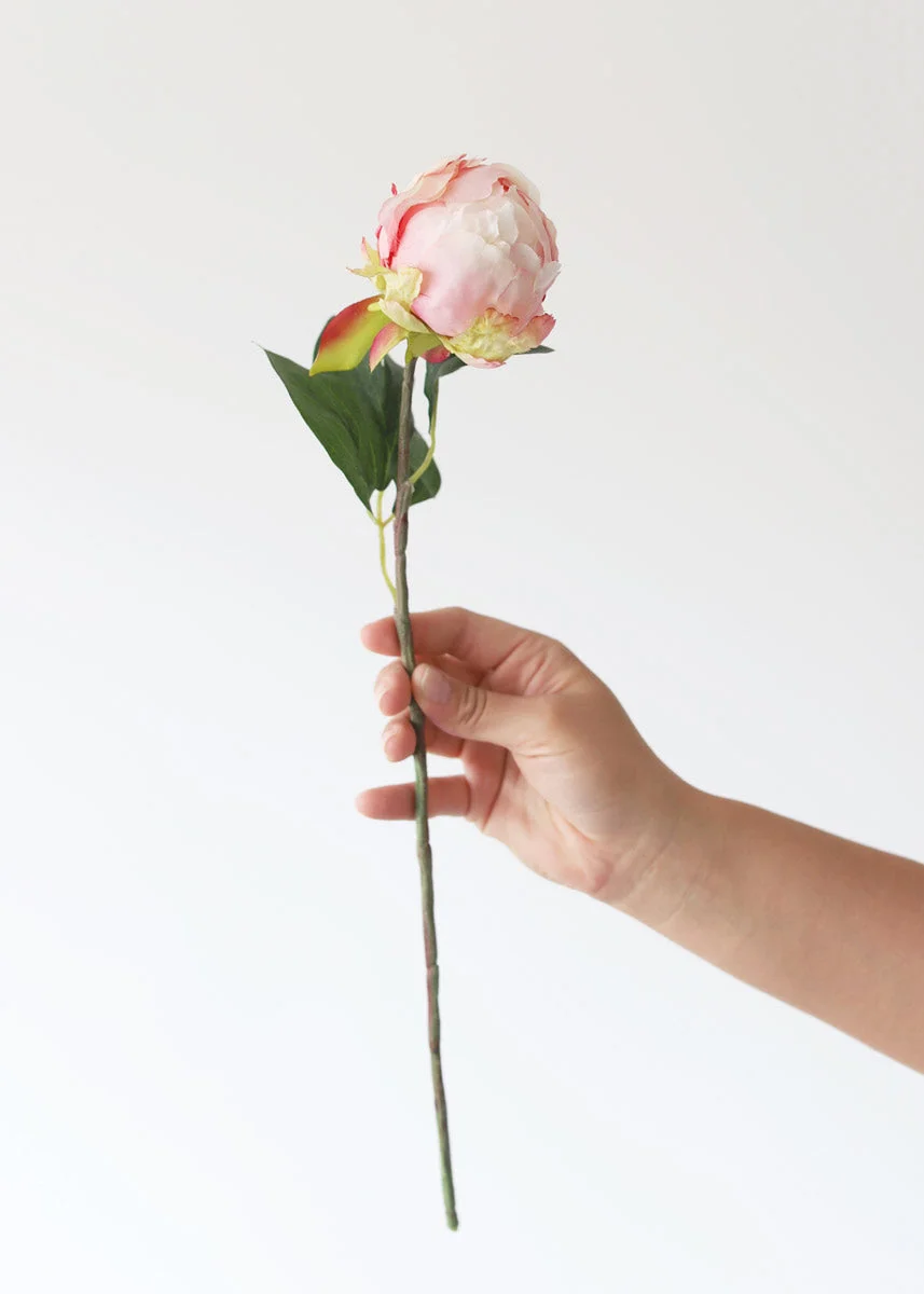 Artificial Flower Pink Peony Bud - 18"