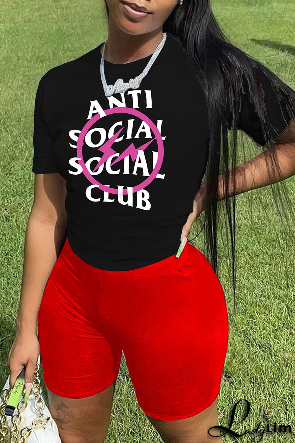 Pink Casual Print Patchwork O Neck Short Sleeve Two Pieces