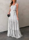 Striped Dress New Bohemian Suspender Dress