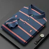 Men's Fashion Striped Polo Long Sleeve T-Shirt
