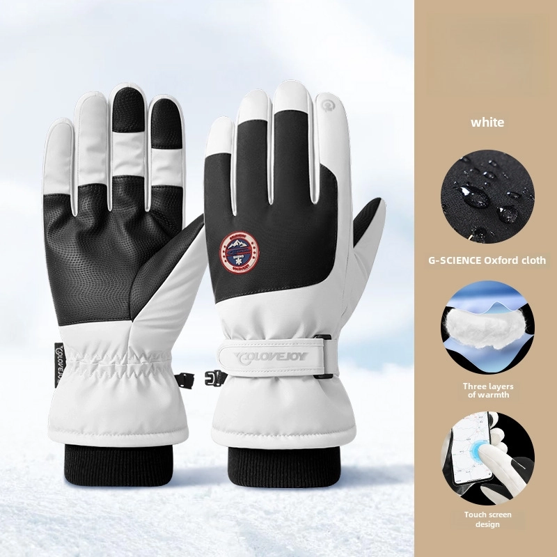 Winter Ski Gloves Outdoor Velvet Warm Electric Bike Riding Gloves Non-slip Waterproof Touch Screen Gloves SK28