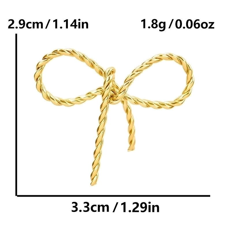 5 Pieces 28*20mm 28*42mm 33*29mm 304 Stainless Steel 18K Gold Plated Bow Knot Polished Pendant