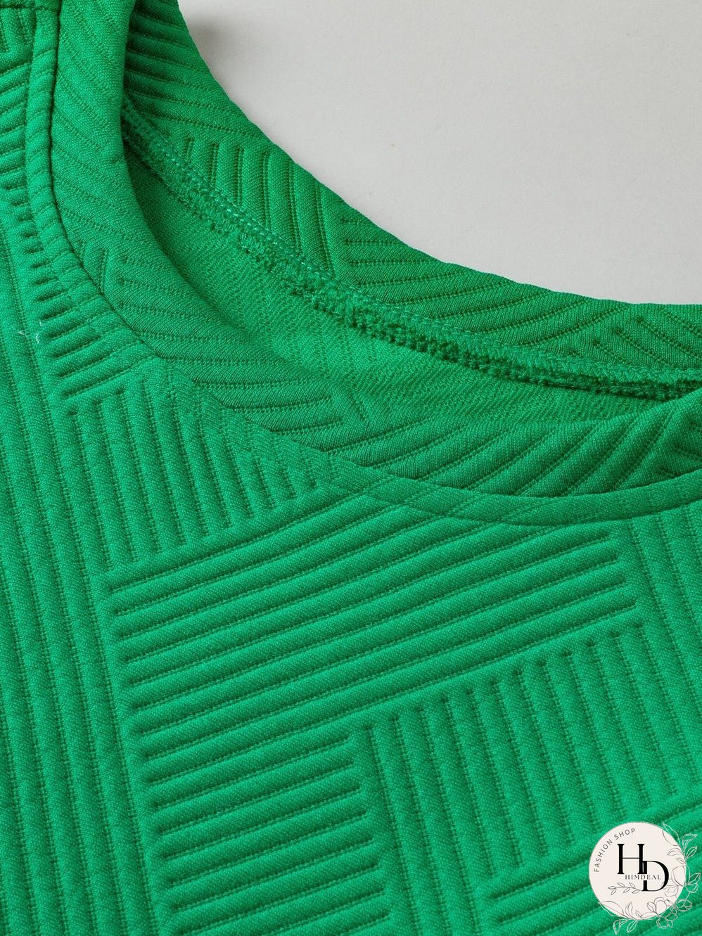 Elegant Dark Green Ruffled Textured Puff Sleeve Blouse