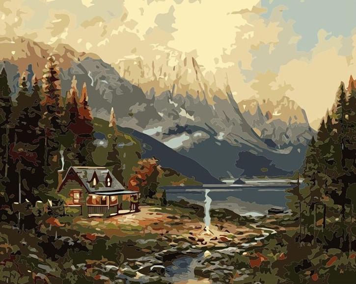 

Houses In The Forest – Paint By Numbers - 40*50CM, 501 Original