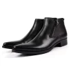 Classic Mens Pointed Toe Leather Ankle Dress Boots