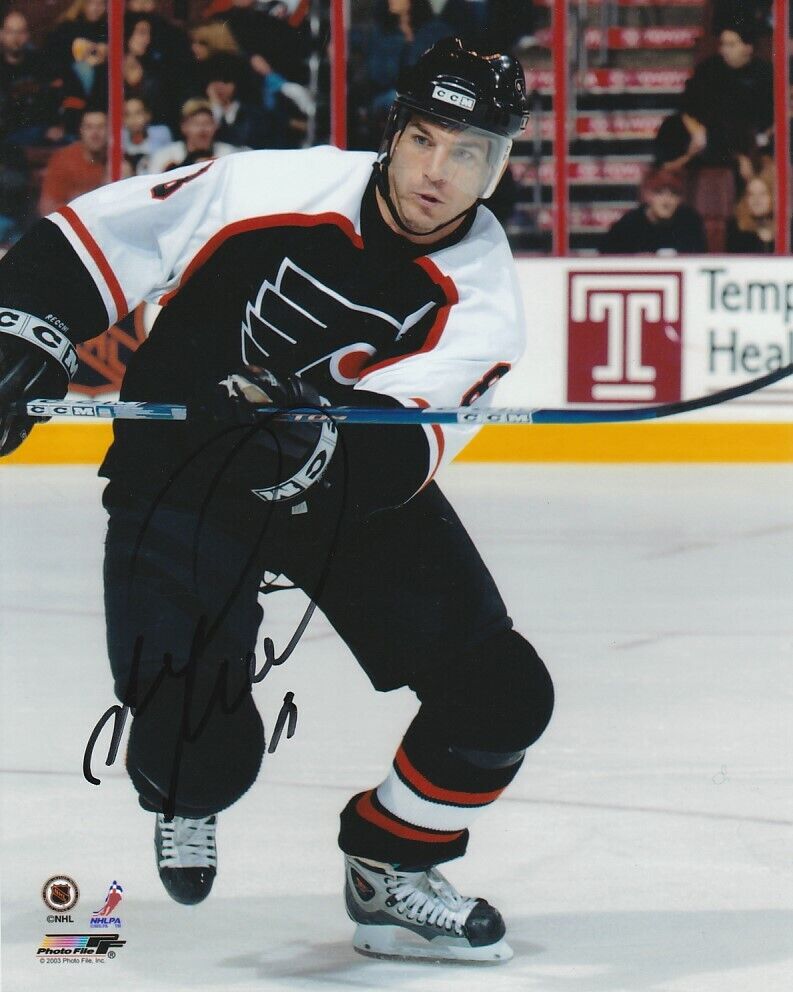 MARK RECCHI SIGNED PHILADELPHIA FLYERS 8x10 Photo Poster painting #1 HHOF Autograph