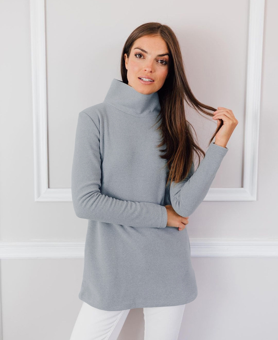 Ootddress Fleece Women's Turtleneck Sweatshirt Long Sleeve Bodycon Basic Pullover Oversized Knit Tops Basic Inner Jumper Sweatshirts