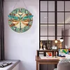 Diamond Painting Wooden Dragonfly Hanging Clock Kit
