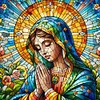 Diamond Painting-DIY Full Round Drill Stained Glass Art Madonna
