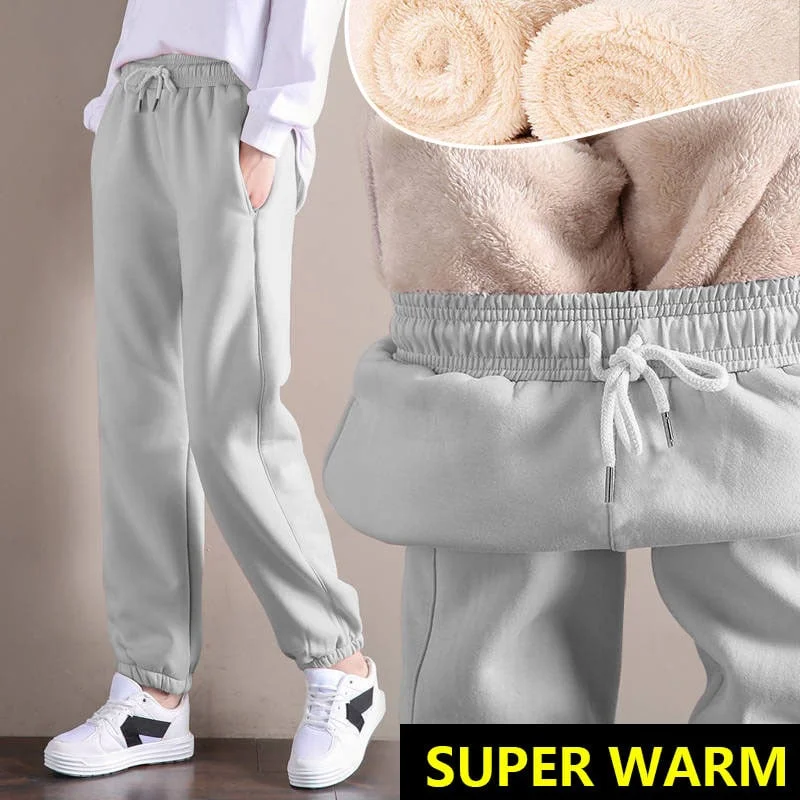 💥Hot Sale 48% OFF💥Women Warm Fleece Cotton Round Neck Solid Joggers Sweatpants (SIZE:S-5XL)