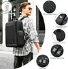 BAIGIO Laptop Rucksack Herren 26-38L Erweiterbar Tablet Reiserucksack Groß Wasserabweisend Flugzeug Handgepäck Tasche mit 15,6 Zoll Laptopfach Zahlenschloss für Business Arbeit Reise Uni, Schwarz