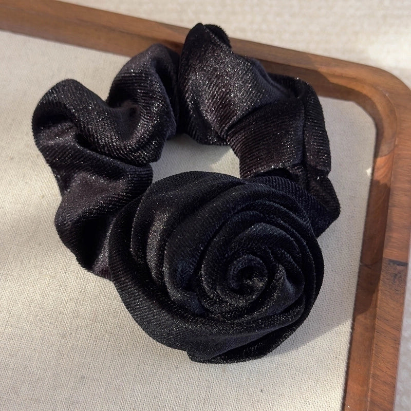 Elegant Romantic Artistic Women’s Rose Cloth Flannel Hair Tie