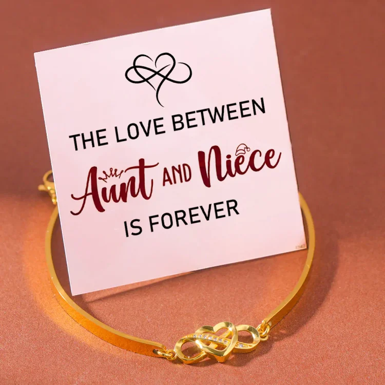 Aunt & Niece Infinite Heart Bangle Bracelet - The Love Between Aunt & Niece Is Forever