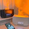Flame Diffuser Humidifier 400ml, Fireplace Diffuser Alarm Clock with Remote Control