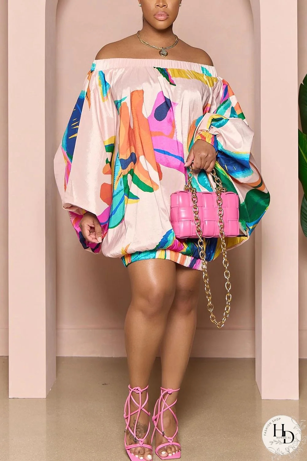 Red Green Casual Sweet Cute Simplicity Not Positioning Printed Basic Printing Off the Shoulder Ball Gown Dresses