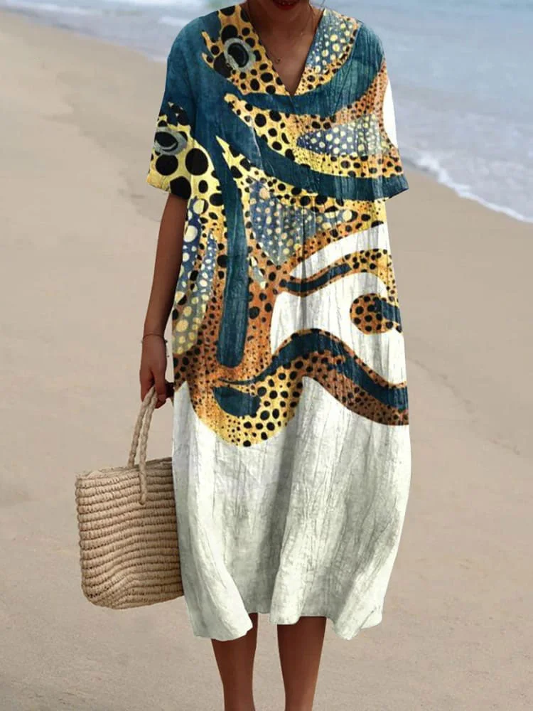 Women's  Octopus  Art Print  Casual Dress