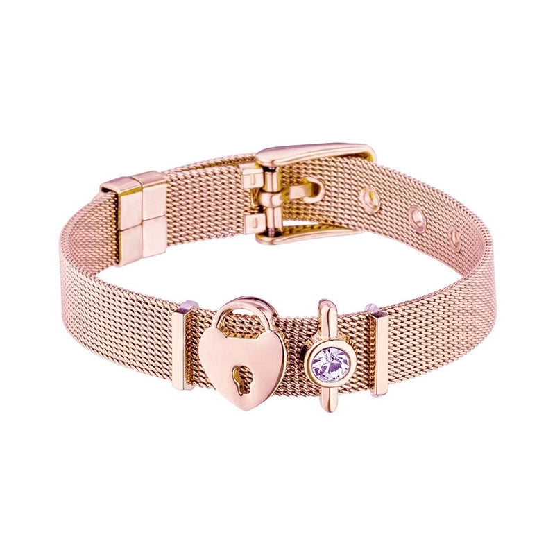 Cute Minimalist Heart Shape Titanium Steel Bracelets In Bulk