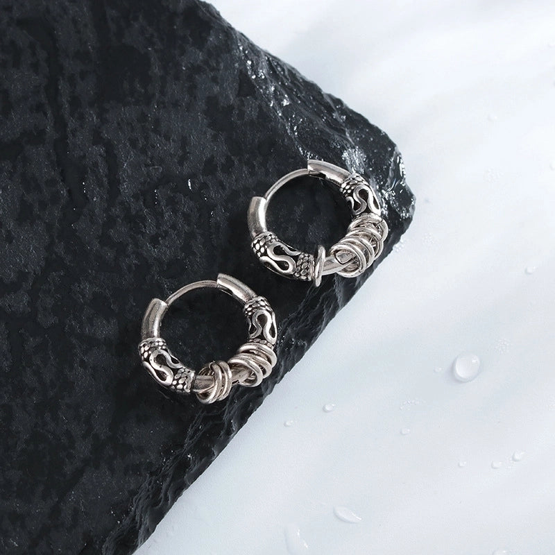 1 Piece 1 Pair Retro Punk Geometric Copper Earrings