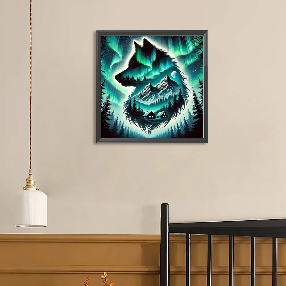 Diamond Painting - Full Round Drill - Aurora Wolf(Canvas|40*40cm)