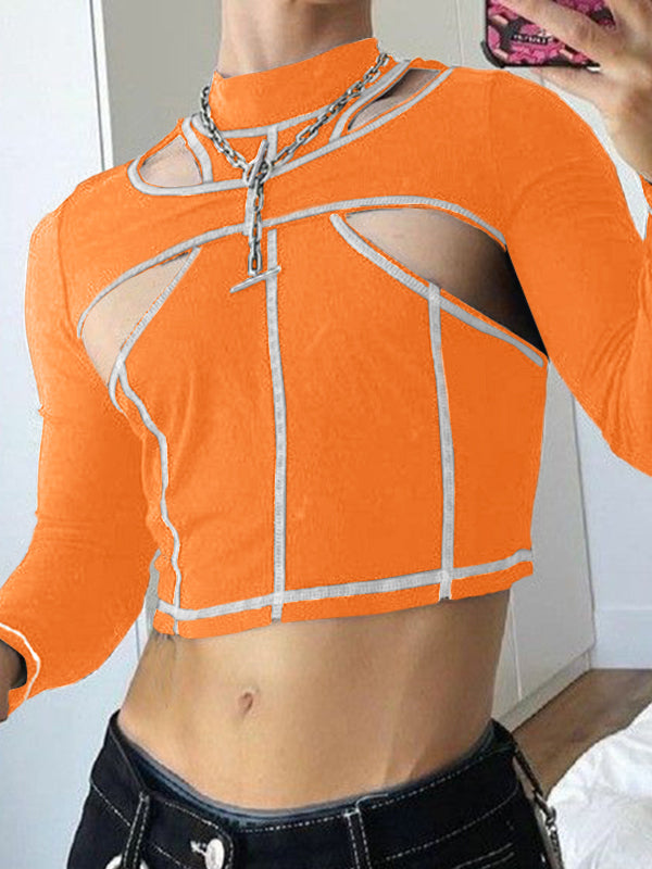 Aonga - Mens High Neck Cutout Crop ShirtJ aonga