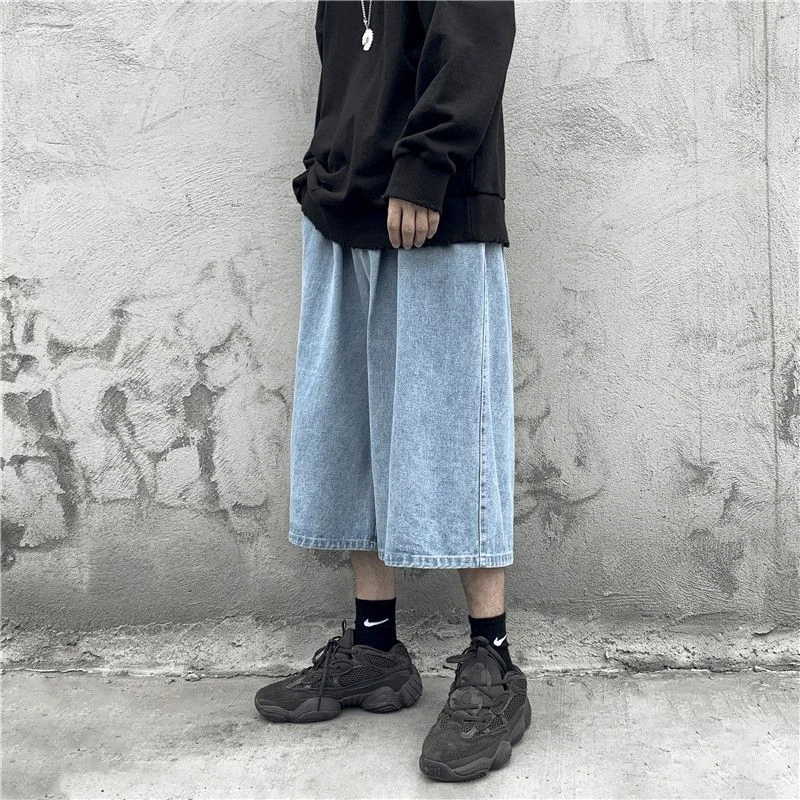 Wide Leg Jeans Women Summer Thin Korean Style Fashion Calf-length Baggiest Ins Loose Washed Ladies Oversize All-match Streetwear