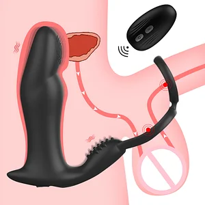 Prostate Massager Anal Plug Vibrator Butt Plug With Delay Ejaculation Cock Ring