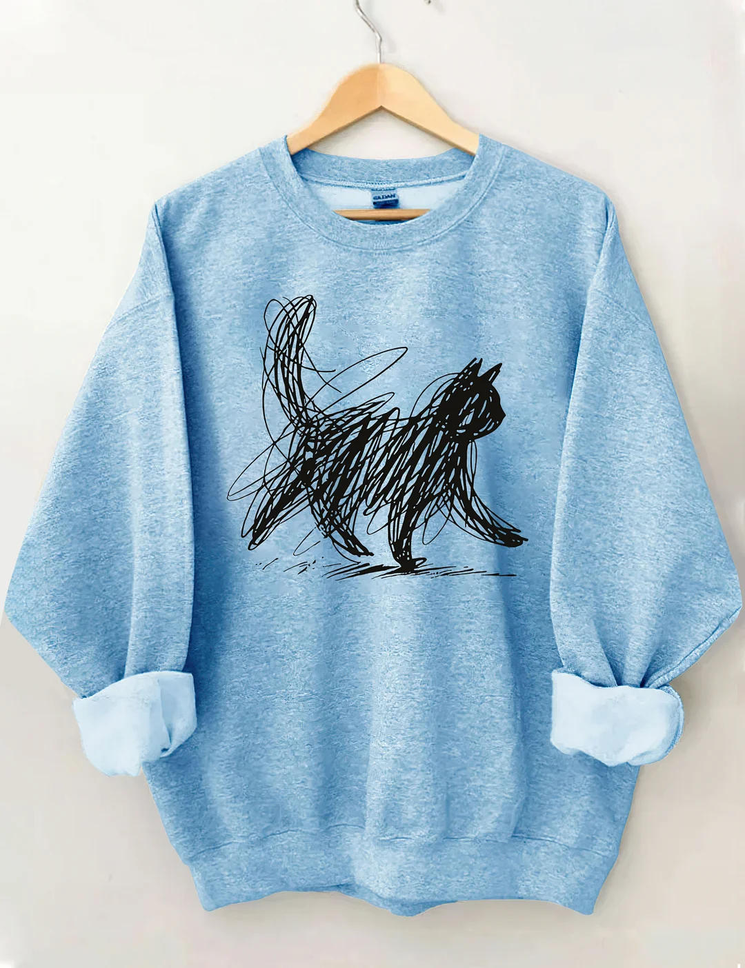 Abstract Scribble Cat Sweatshirt