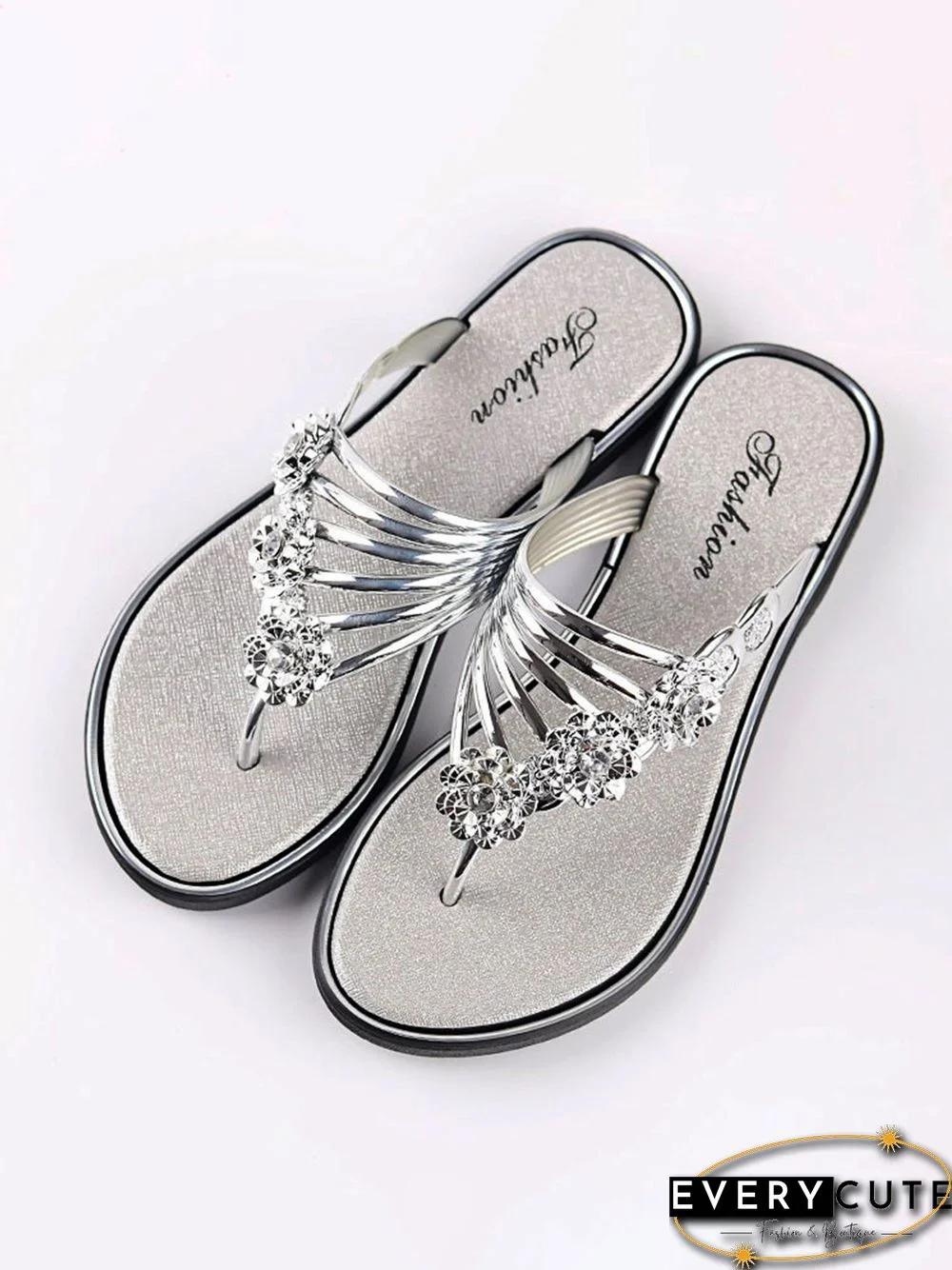 Women's Diamond Flat Thong Sandals