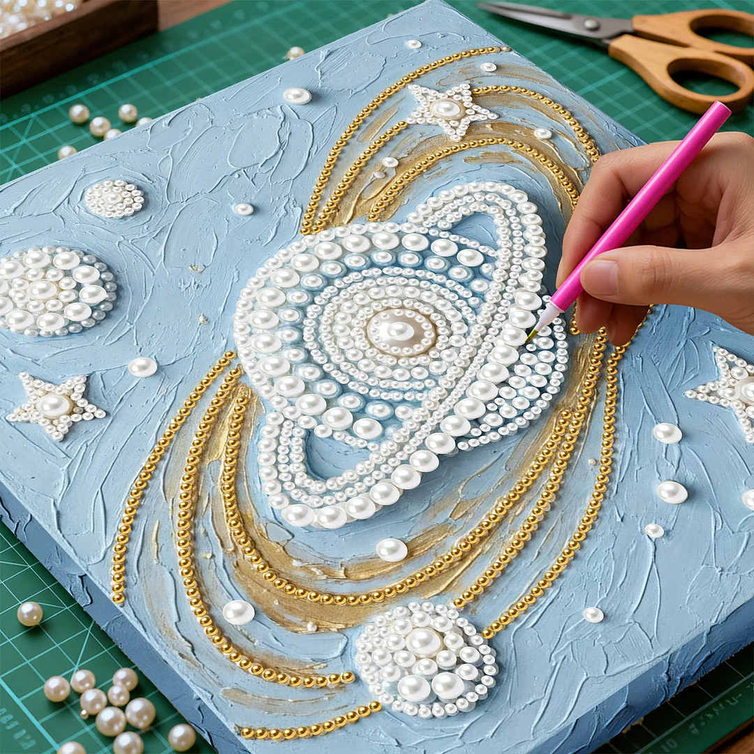 Starry Sky - DIY Pearl Diamond Art Kit With Frame 25*25cm