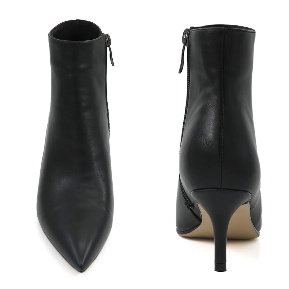 60mm Women's Ankle Boots Closed Pointed Toe Stilettos Booties-MERUMOTE