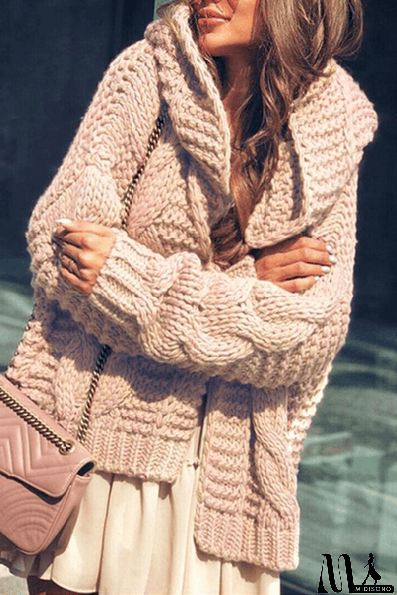 MidiSono - Casual Solid Split Joint Hooded Collar Tops