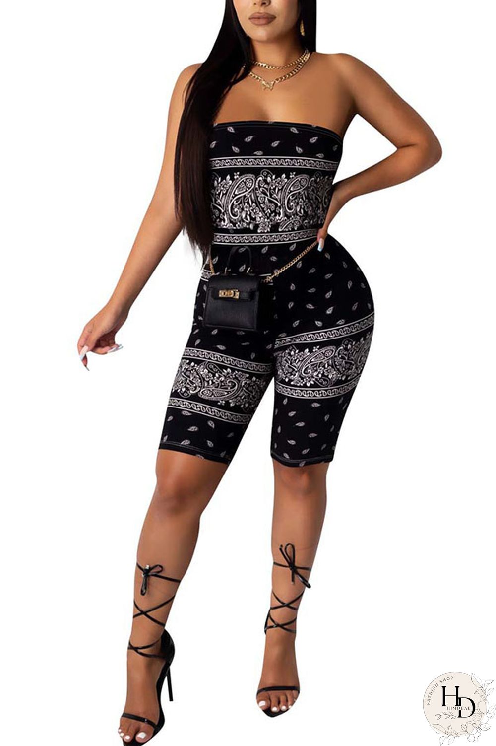 Red Fashion street Print Milk. Sleeveless Wrapped Jumpsuits