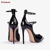 Leather Thin High Heels Hollow Double Adjustable Buckles Strappy Pumps Pointed Toe Women Stilettos 2024 New Summer Shoes Luxury